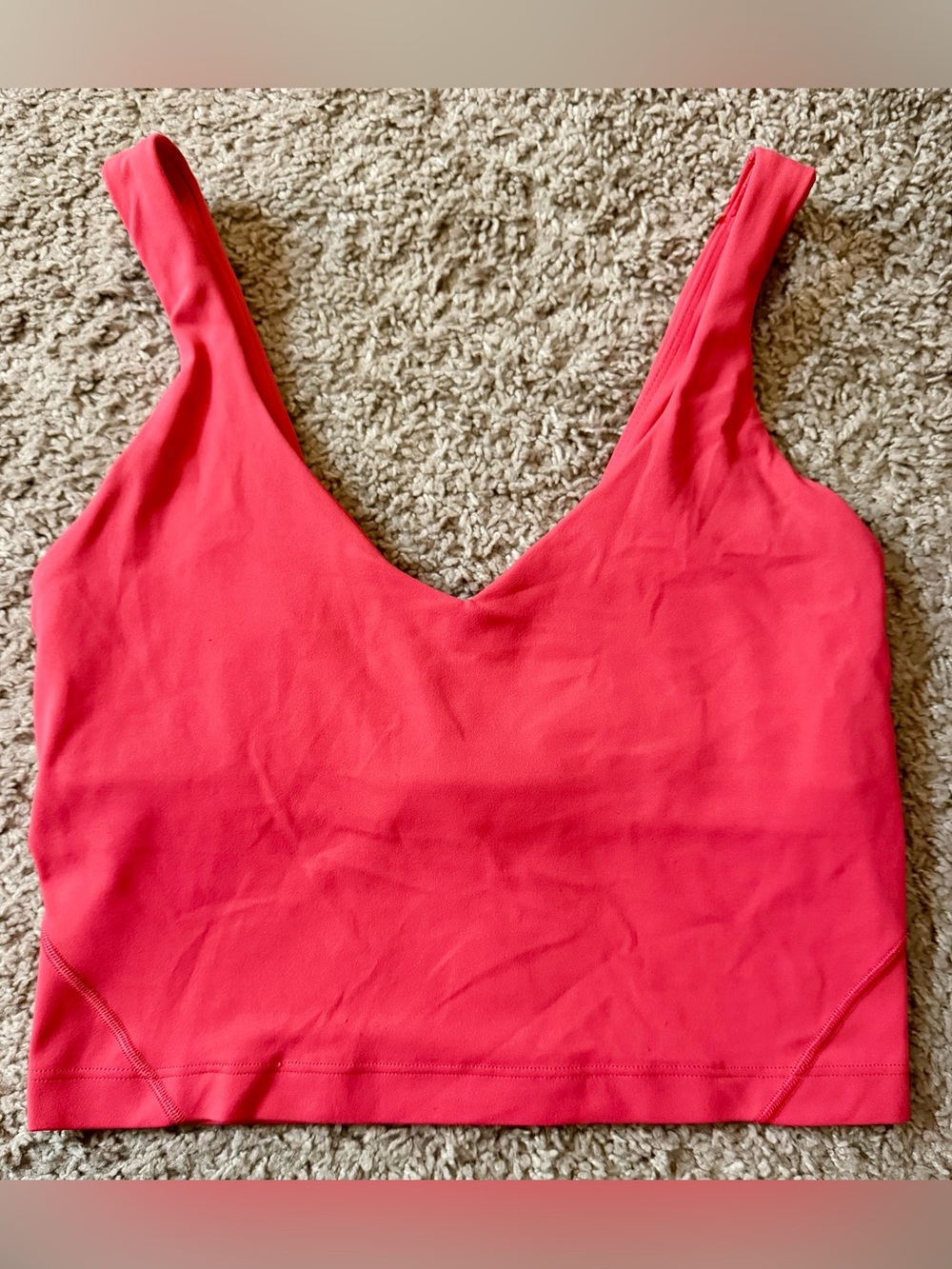 Lululemon Align Cropped V-Neck Bra Tank | Pomegranate | Size 4 | EUC